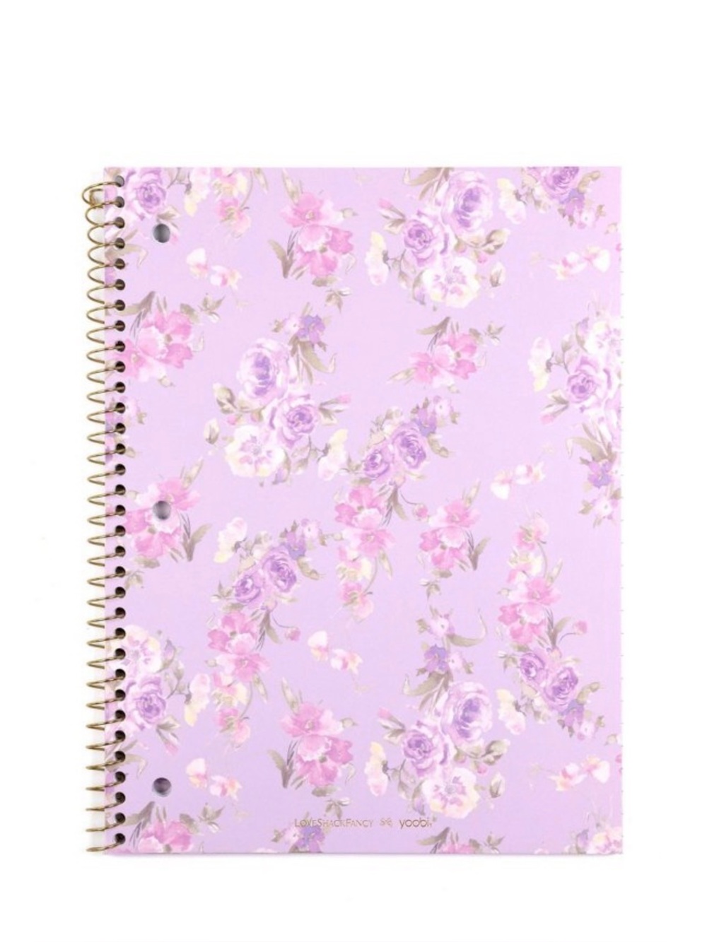 LoveShackFancy x Target Floral Spiral Notebook - Lavender Pink Rose Design*new